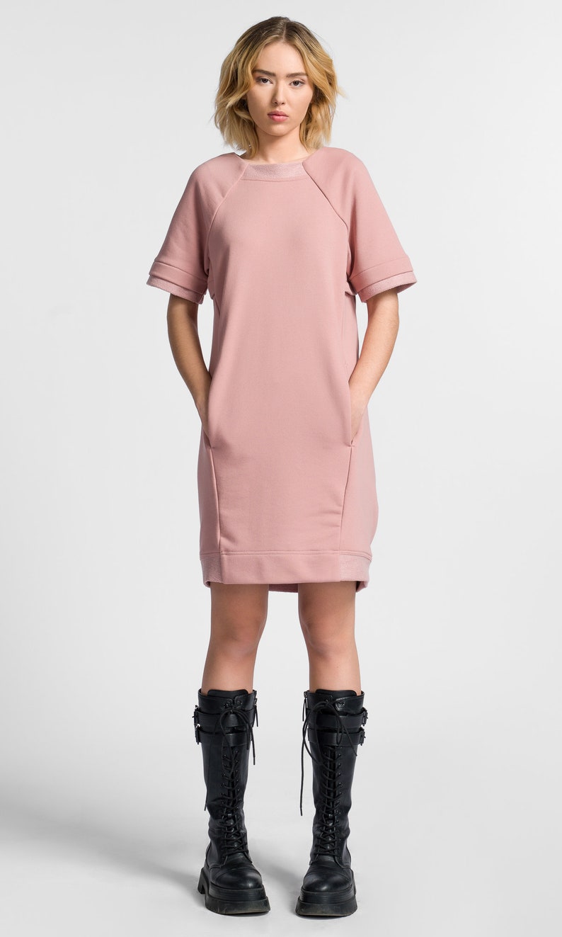 Short Sleeved Sweatshirt Dress A03689 image 4