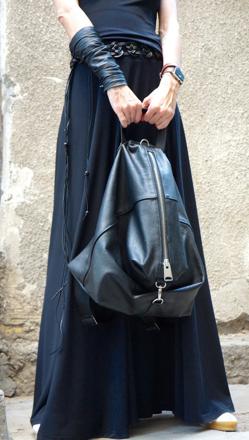 NEW Genuine Leather Black BackPack / High Quality YKK Etsy