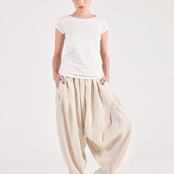 Linen Pants, Women Harem Pants