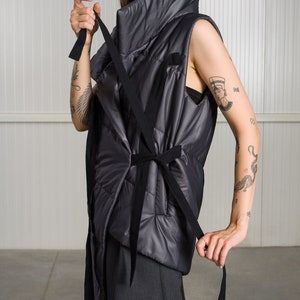 Asymmetric Vest with Ribbon Closure A92303
