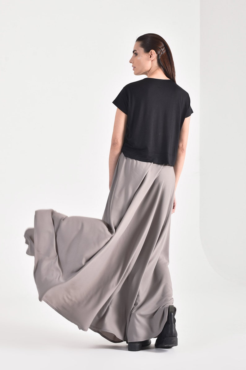 Maxi Extravagant Draped Skirt A90480 - Etsy