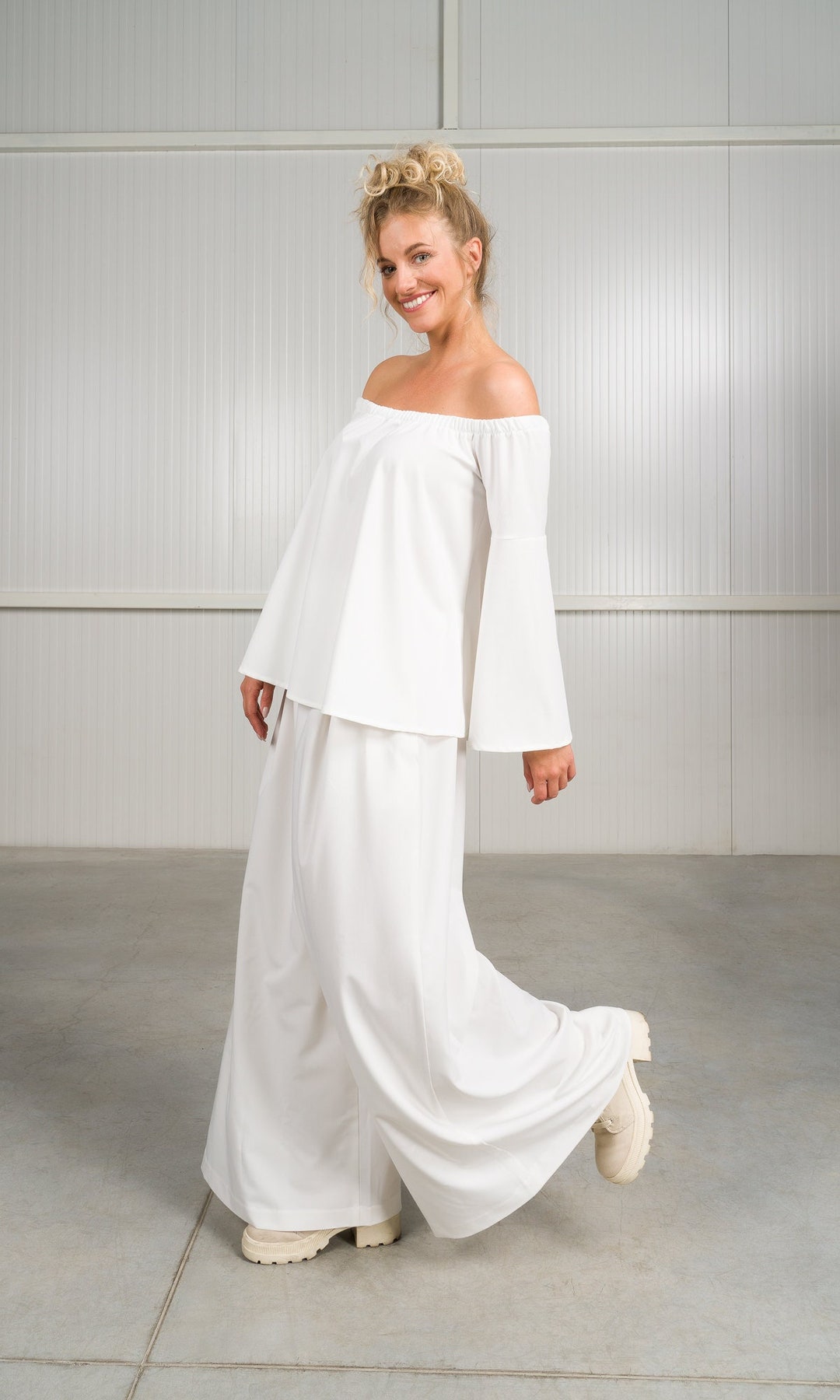 Lrregular Side Wide Leg Skirt Pants