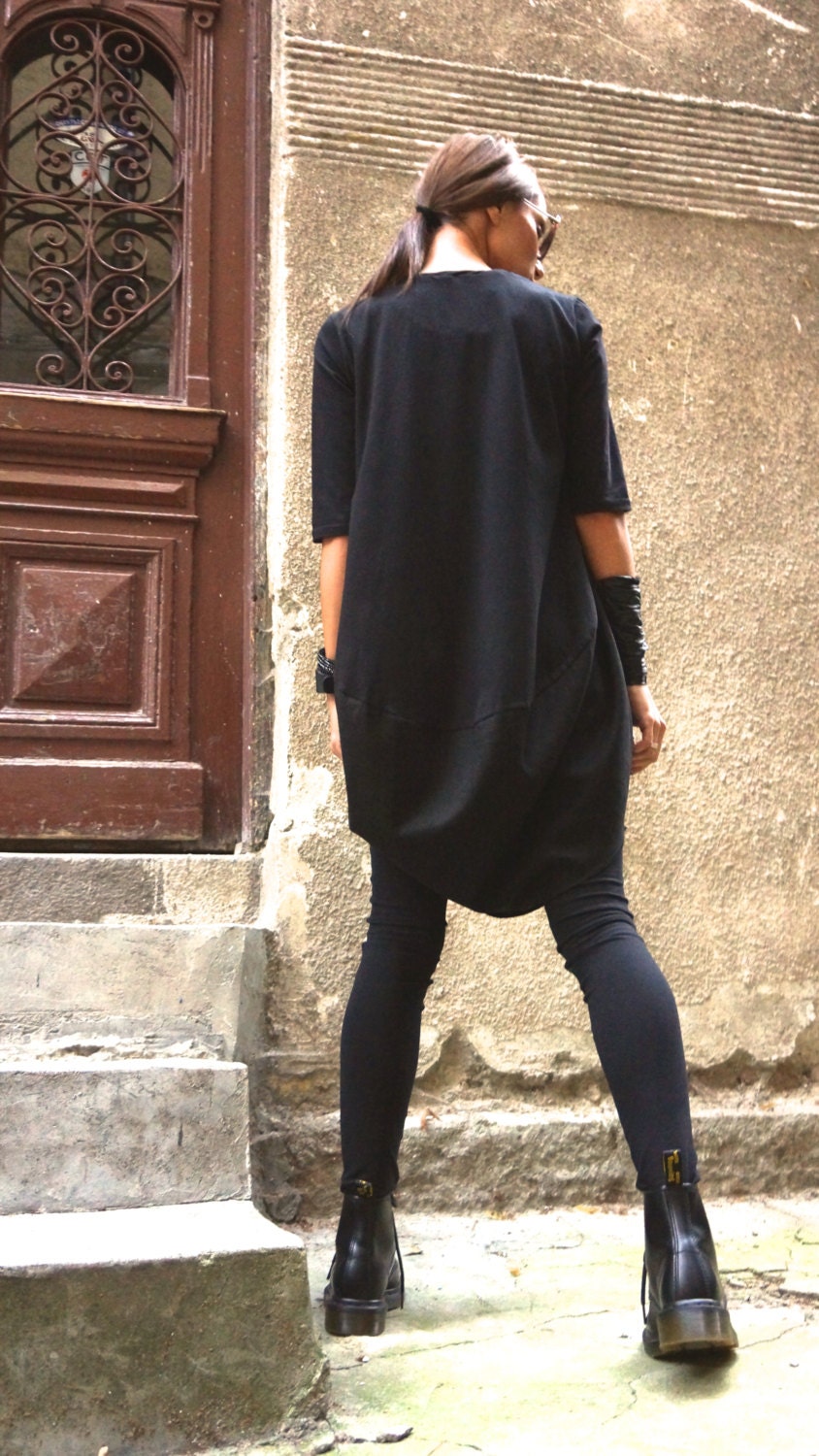 New COLLECTION Oversize Black Loose Casual Top / Linen Cotton - Etsy