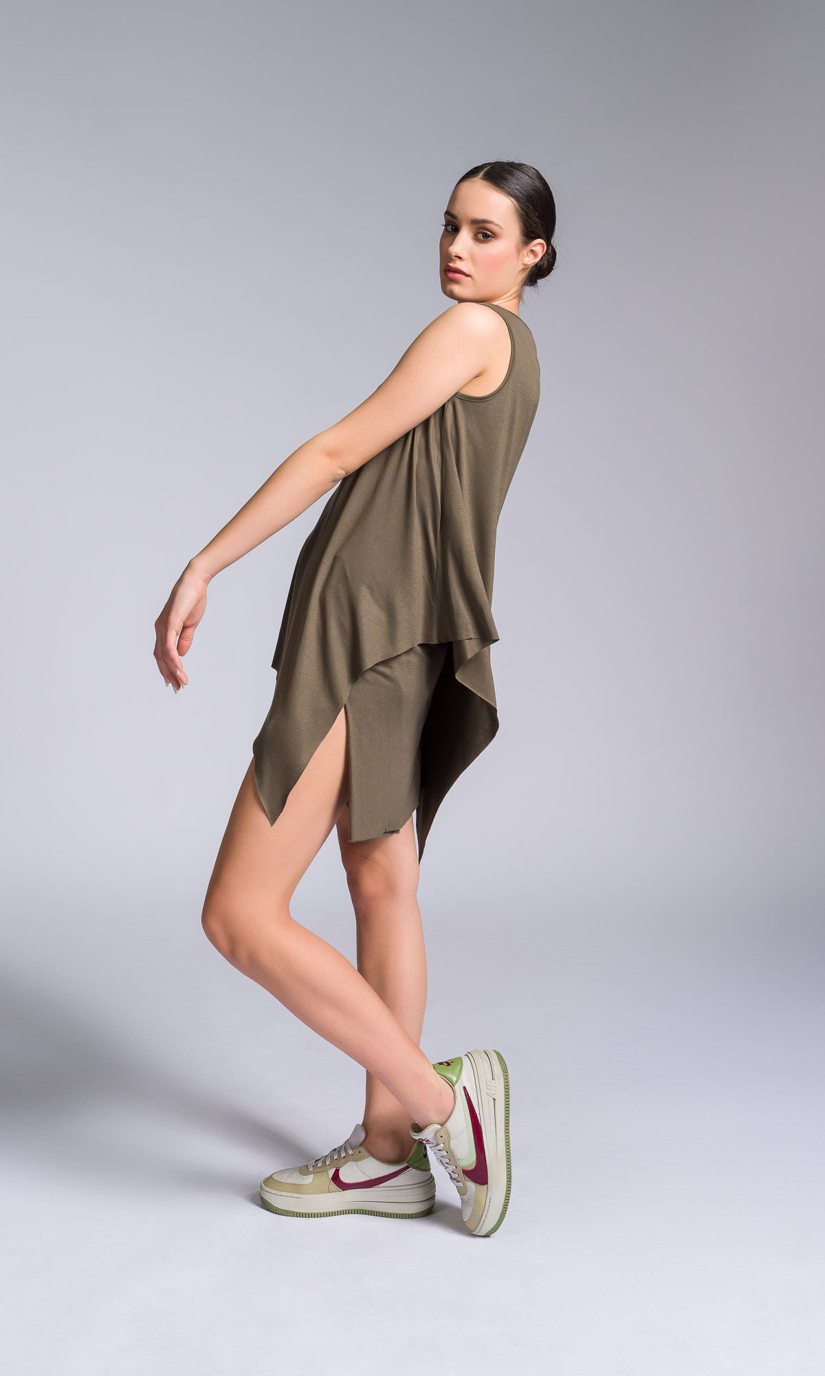 Yoga Layering Racerback Tank Top for Women Olive Eco Friendly