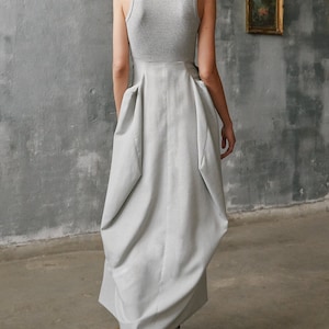 Ärmelloses Leinenkleid mit Gürtel - Plus Size Damenmode Kleidung Sommer Casual Outfit