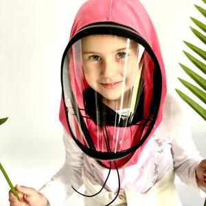 Fully Closed Hooded Kids Shiled , Hooded Face Shield, Anti Fog Child, Face Hood Mask, Protective Face Wear, Zipper Shield by Aakasha A40960 image 7