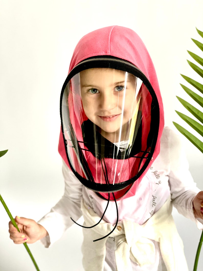 Fully Closed Hooded Kids Shiled , Hooded Face Shield, Anti Fog Child, Face Hood Mask, Protective Face Wear, Zipper Shield by Aakasha A40960 image 7