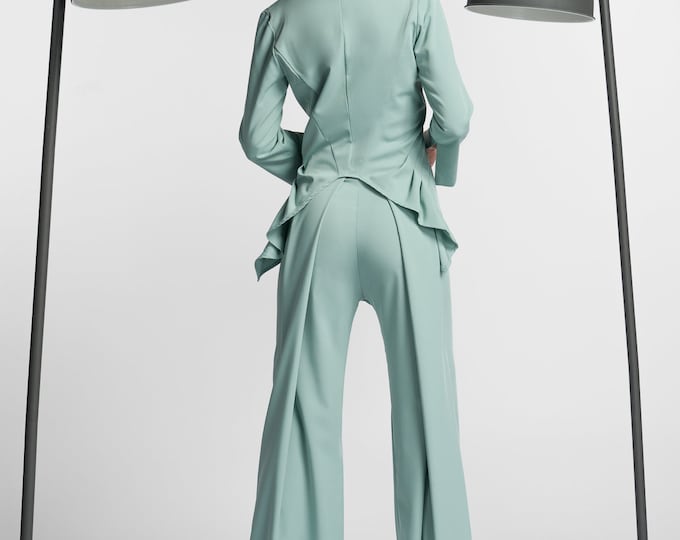 Short Single Button Blazer, Asymmetric Blazer A10763