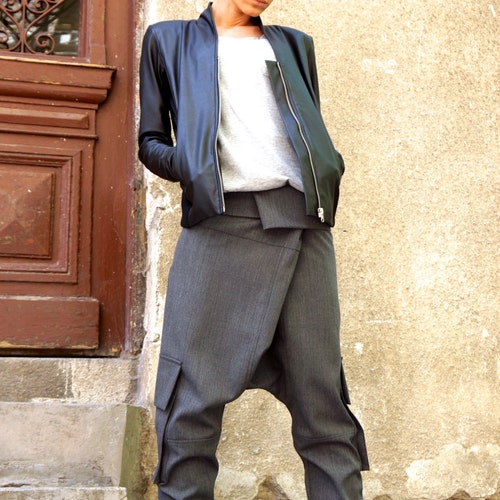 Grey Drop Crotch Pants