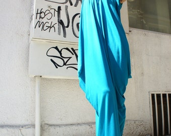 Turquoise Kaftan / Maxi Turquiose  Dress / Asymmetrical Tunic A03004