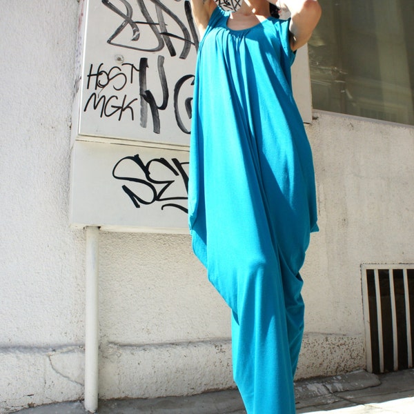 Turquoise Kaftan / Maxi Turquiose  Dress / Asymmetrical Tunic A03004