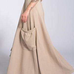 Maxi Cotton Skirt with Large Pockets A92350