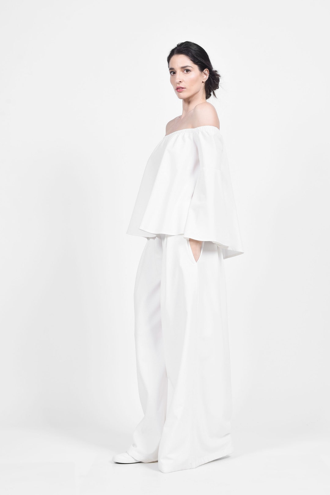 Multicolor Geometric Off-shoulder Top And Skirt main image 1