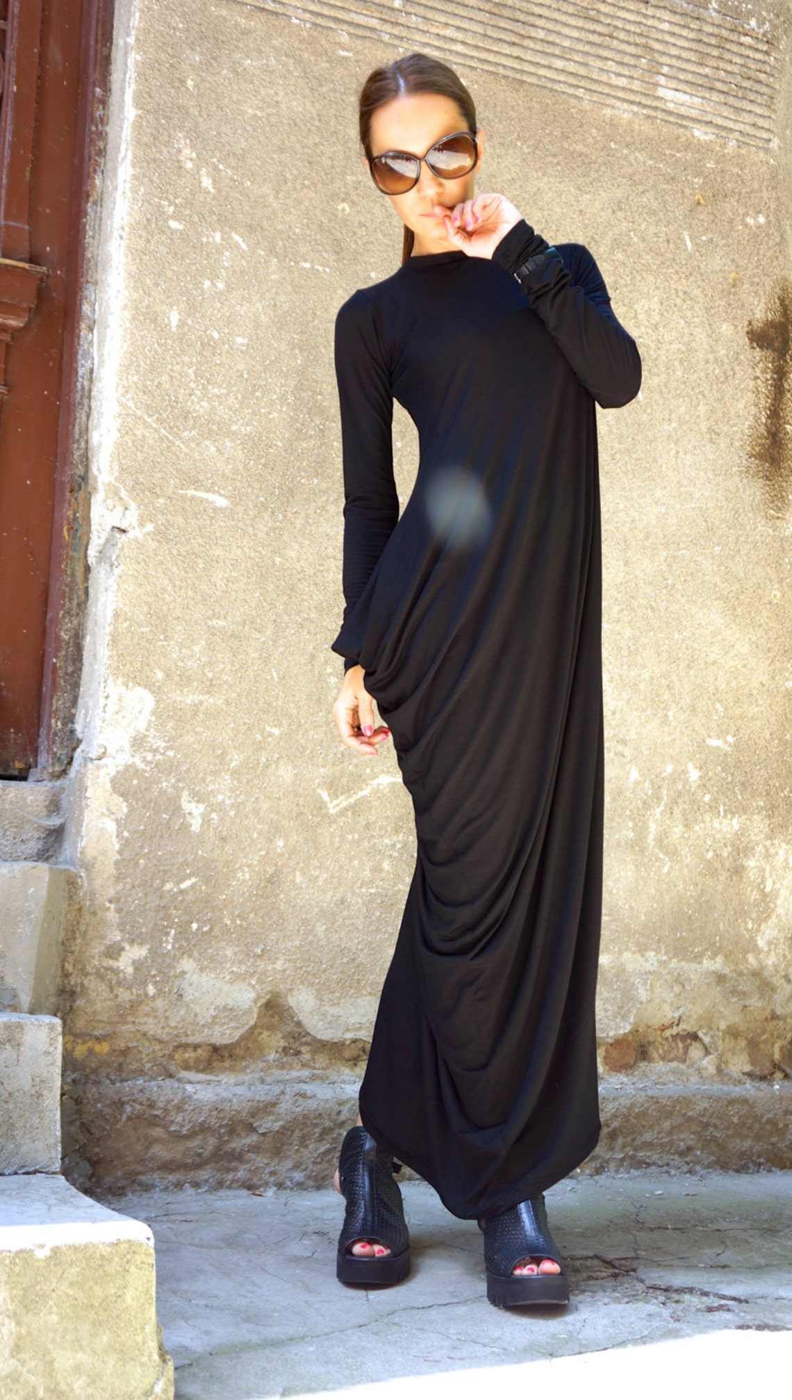 NEW Collection Black Extravagant Maxi Dress / Viscose Maxi - Etsy