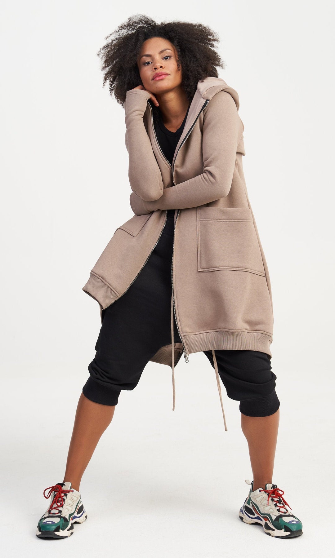 Fleece hoodie with thumb holes sales
