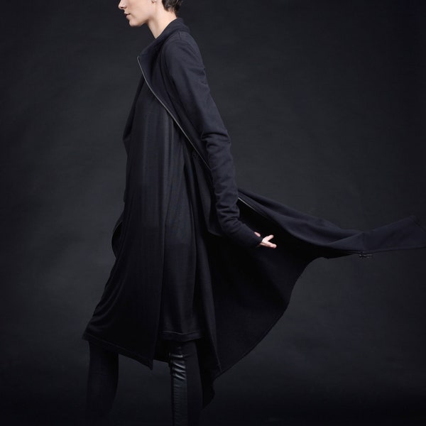 Extra Long Asymmetric Hoodie A90413