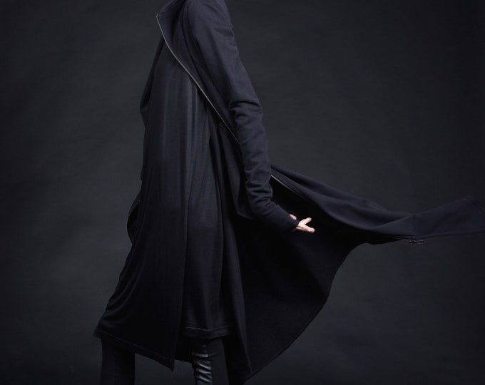 Extra Long Asymmetric Hoodie A90413