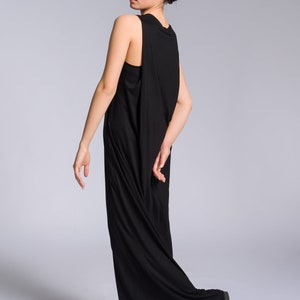 Loose Summer Jersey Maxi  Dress with Folded Sides A03692
