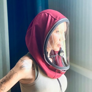 Fully Closed Hooded Face Shield , Hooded Face Shield, Anti Fog Vent Mask, Face Hood Mask, Protective Face Wear, Zipper Shield by Aakasha