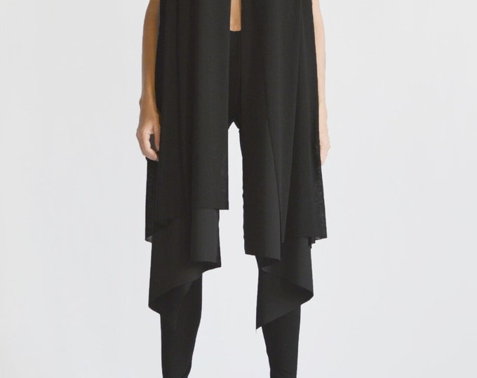 Sunmer Sleevekess dress ,Elegant two leayer vest , Asymmetrical vest , Summer cover handmade by Aakasha A90567