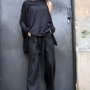 NEW Loose Black Pants / Wide Leg Pants Spring Extravagant Collection A05115 image 4