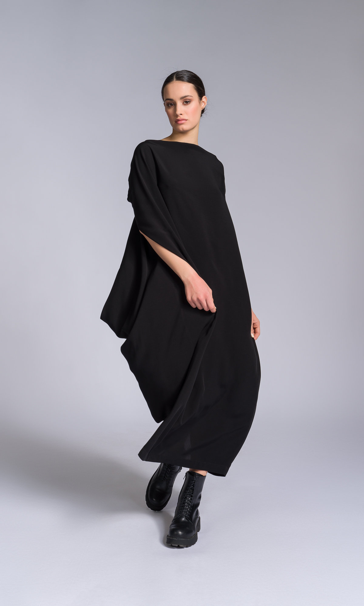 Draped Kaftan Dress With Open Back - Plus Size Maxi Black Evening Wear -  Etsy