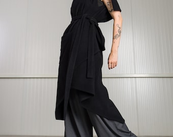 Sleeveless Casha  Blend Cloak with Hood A92302