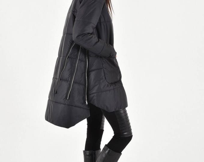NEW Beautiful Multi functional winter zipper jacket / Hooded Extravagant Coat  HandMade by Aakasha A20771