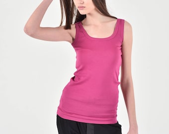 New Aakasha Basic Pink  regular Fit Tank Top A04744