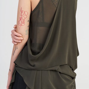 Sleeveless Top with Draped Back A12999