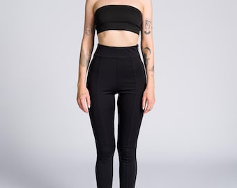 黒のハイウエストストレッチレギンス - Etsy 日本