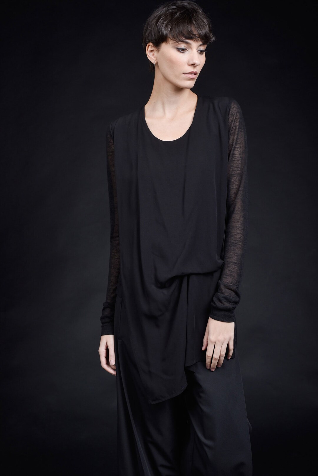 Long Sleeve Asymmetric Blouse main image 0