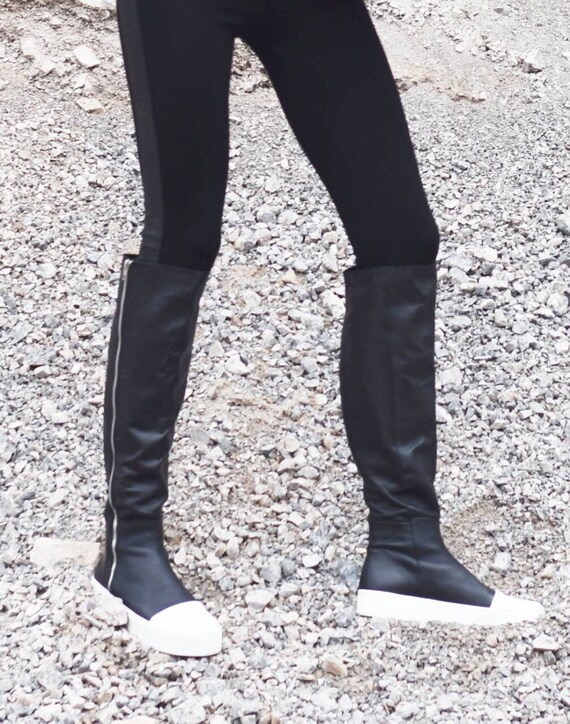 New Collection Winter High Zipper Boots All Genuine Leather Etsy