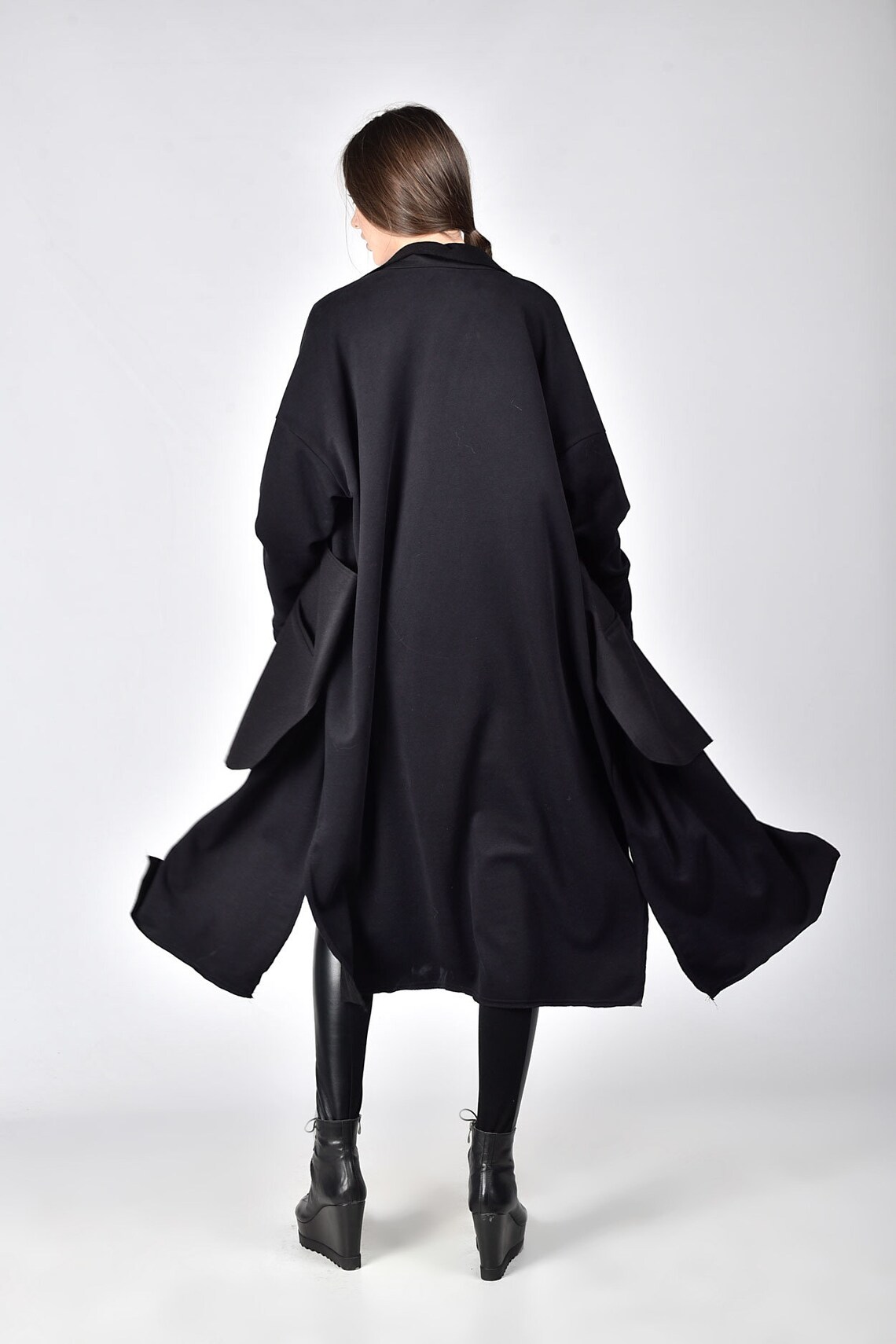 Women's Buttoned Trench Coat with Slits
