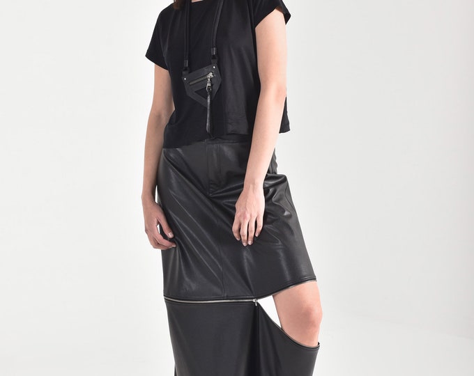 Extravagant two piece faux leather skirt A90461