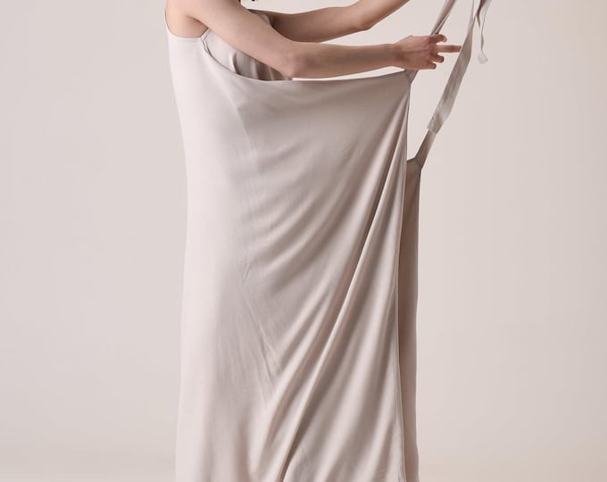 Draped sleeveless dress with adjustable belt A03633