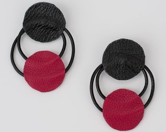 Black and Red Circles Earrings A92224