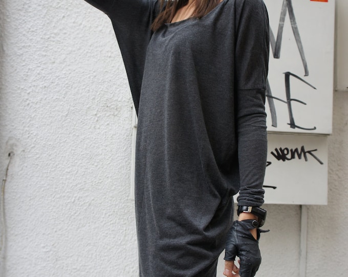 Sexy Casual Tencil Top / Grey Soft Fabric / Loose Tunic A01060