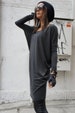 Sexy Casual Tencil Top / Grey Soft Fabric / Loose Tunic A01060 