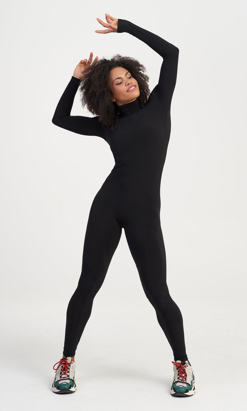 Fitted Elastic Turtleneck Jumpsuit A19964 image 4