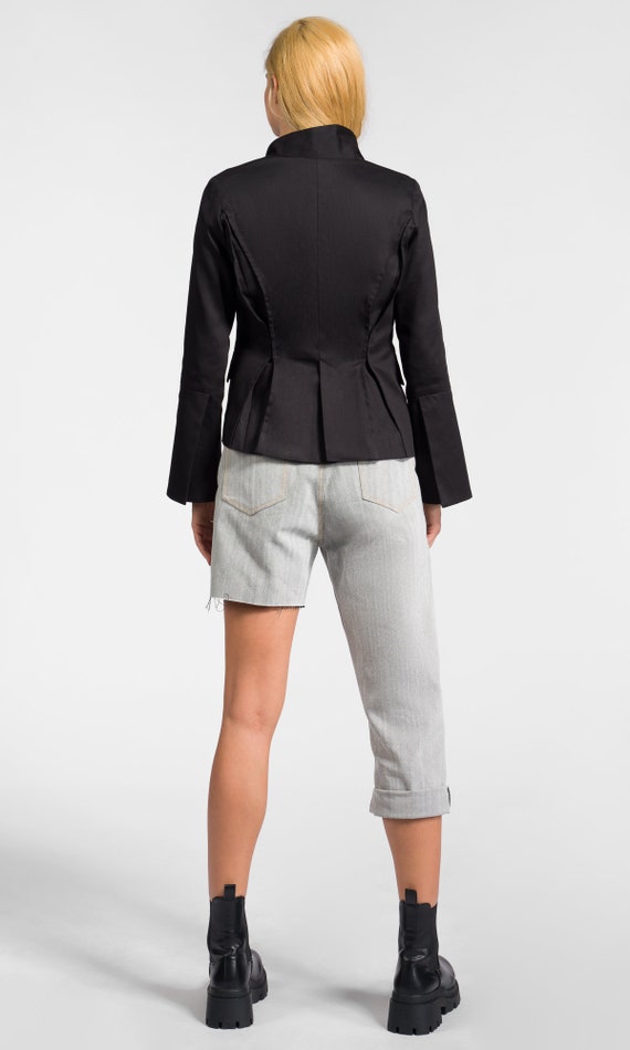 Short clearance flared blazer