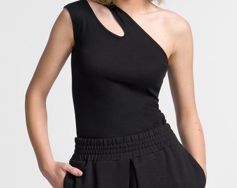 Double Strap Asymmetric Tank Top - Etsy Australia