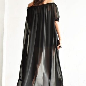 Off Shoulder Sheer Maxi Dress A90309
