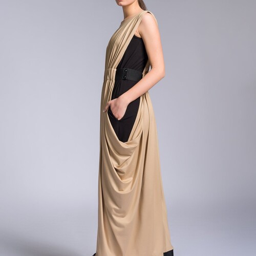 plus size asymmetrical maxi dress L I V D Plus Size Jessica Asymmetrical Maxi Dress