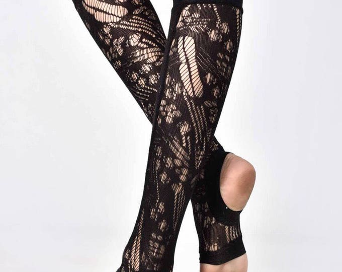NEW Lace  Black Sexy Socks Warm / Elegant Unique  Extravagant Socks by AAKASHA A28734