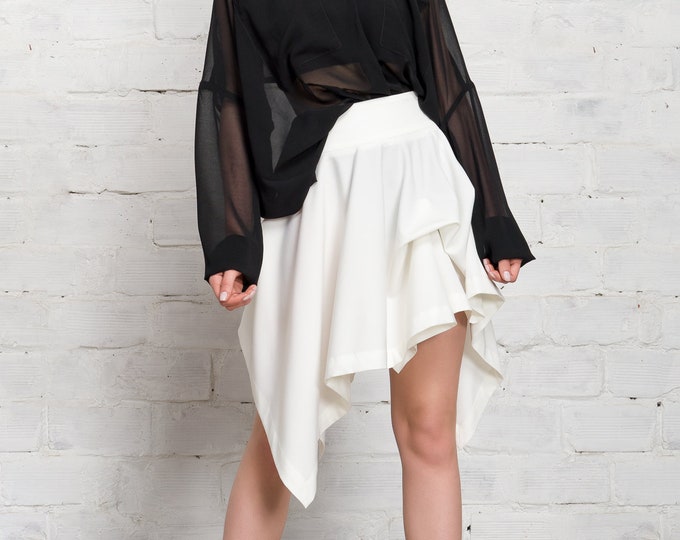 Mini Asymmetric Drapes Skirt A92163