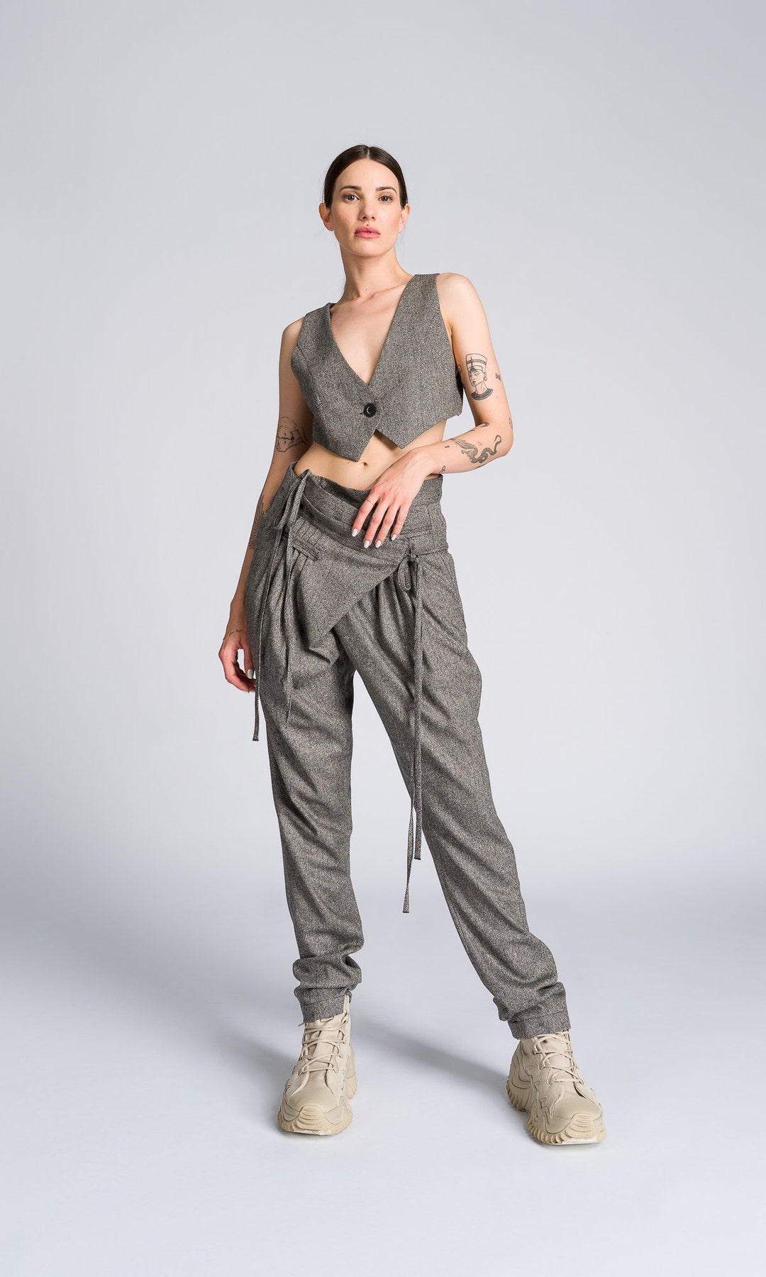 her lip to【新品】Front Overlap Pants Tapered Pants With Overlap Front A92295 - Etsy