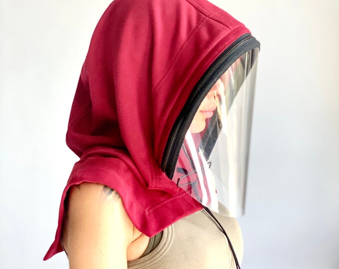 Shield Mask,Face Shield Reusable,Hooded Face Shield,Anti Fog Adults, Face Hood Mask, Protective Face Wear,Zipper Shield by Aakasha A40944
