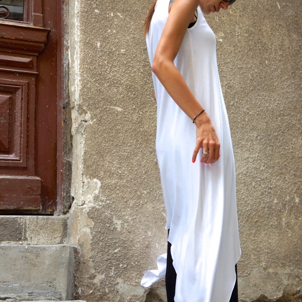 White Tank Top Dress Etsy