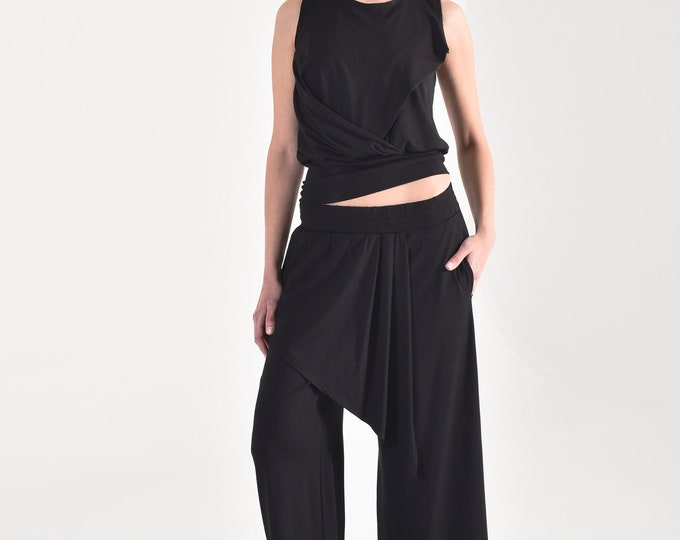 Stylish Wide Leg Asymmetric Pants A90462